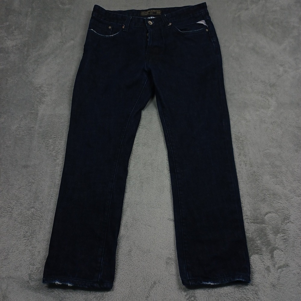Replay Jeans Mens‎ 32x26 Blue Denim Button Fly Preppy Modern Pockets